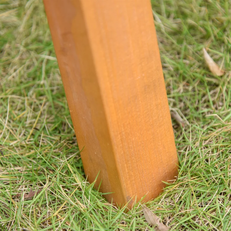 Best 3 Seater Garden Swing Seat Outdoor Swing Chair with Adjustable Canopy, Wooden Hammock Bench with Padded Cushions for Patio Yard, Brown - Image 8