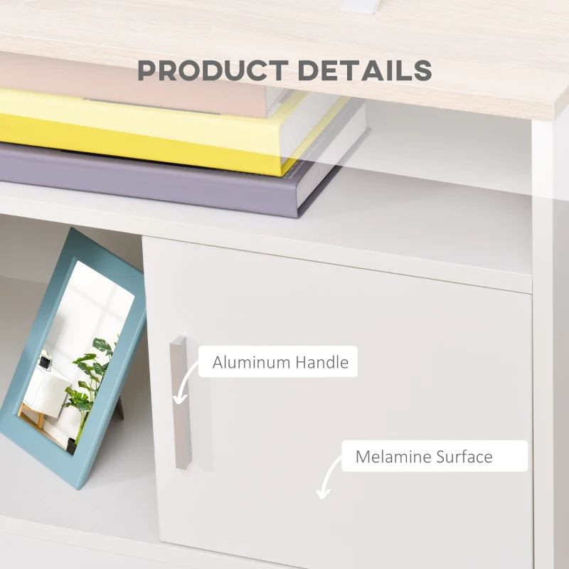 Best TV Stand Cabinet up to 50", Modern TV Unit with Storage, Open Shelves and Cable Management for Living Room, Bedroom, White - Image 5