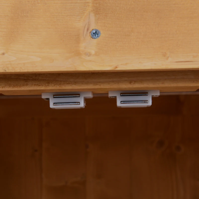 Best Wooden Garden Storage Shed with Hinged Roof and Shelves, Outdoor Storage Cabinet Chest, Double Doors, 74 x 43 x 88cm, Burlywood - Image 7