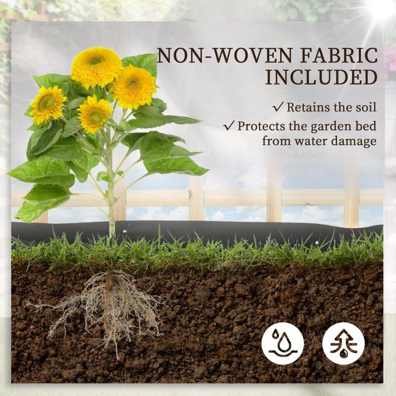 Best 3 Tier Garden Planters with Trellis for Vine Climbing, Wooden Raised Beds, 95x95x110cm, Natural Tone - Image 6