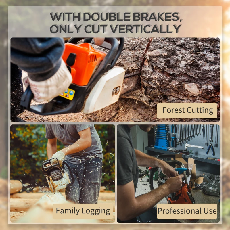 DURHAND Aluminium Electric Chainsaw with Double Brake Protection and Blade Cover, 2000 W, 40 cm, for Wood, Trees and Branches, Orange - Image 7