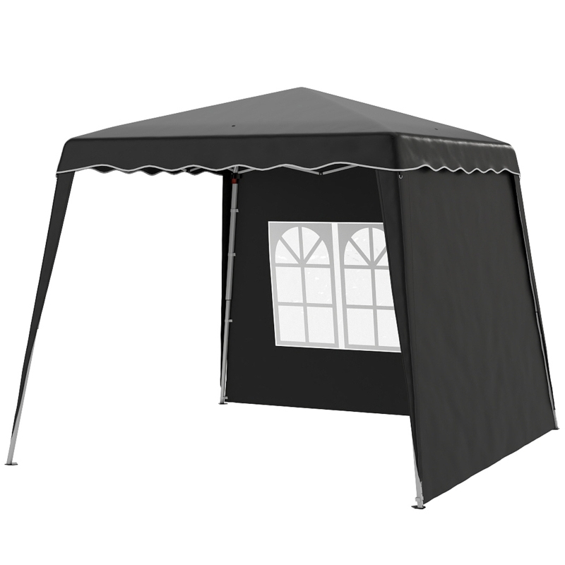 Best 2.4 x 2.4m Two Wall Pop Up Gazebo - Black - Image 11