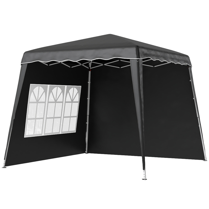 Best 2.4 x 2.4m Two Wall Pop Up Gazebo - Black - Image 10