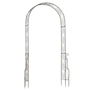 Best Metal Garden Arch Trellis, Decorative Arbour Archway for Walkway Path Ceremony Wedding Party, 120 x 30 x 226cm