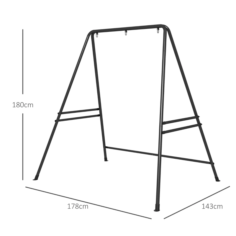 Best Hammock Chair Stand, Hanging Heavy Duty Metal Frame Hammock Stand for Hanging Hammock Air Porch Swing Chair, Egg Chair, Black - Image 3