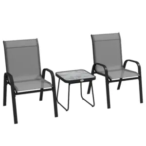 Best Three-Piece Metal Frame Garden Seating Set - Grey