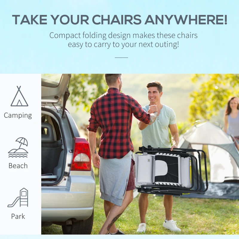 Best Zero Gravity Lounger Chair Set of 2, Folding Reclining Patio Chair with Padded Seat, Cup Holder, Soft Cushion and Headrest for Poolside, Camping, Grey - Image 5