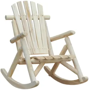 Best Adirondack Chair Cedar Wood Ergonomic Rocking Chair Porch Rocker Garden Traditional - Burlywood