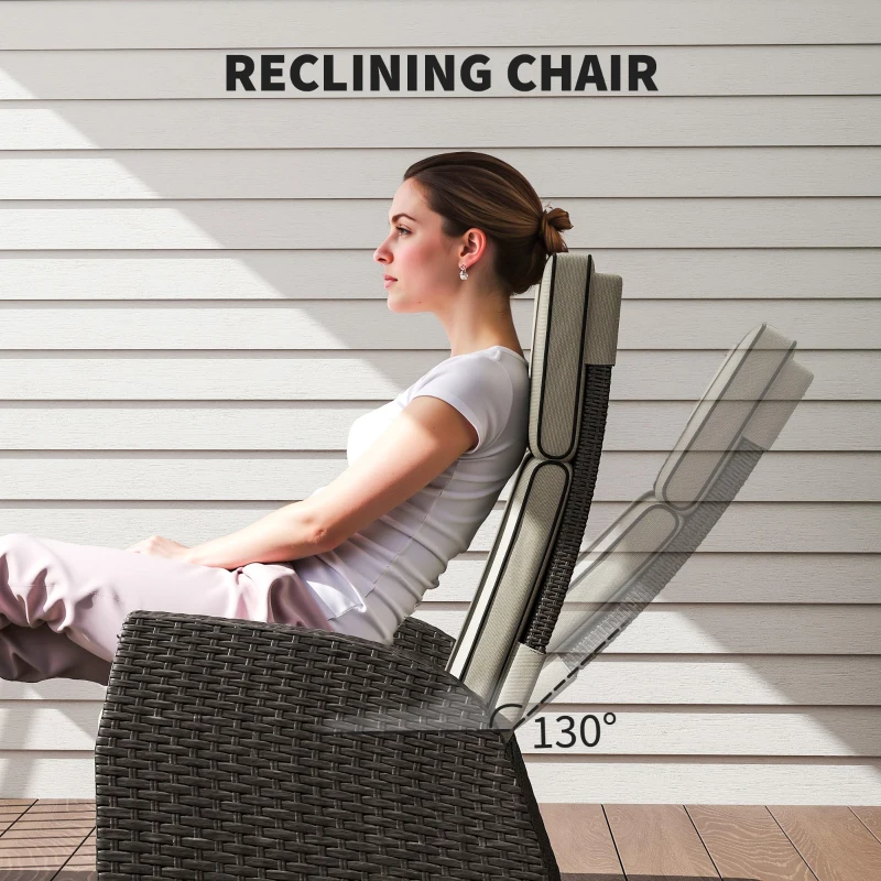 Best 5-Piece Rattan Garden Furniture Set with Cushions - Brown - Image 4