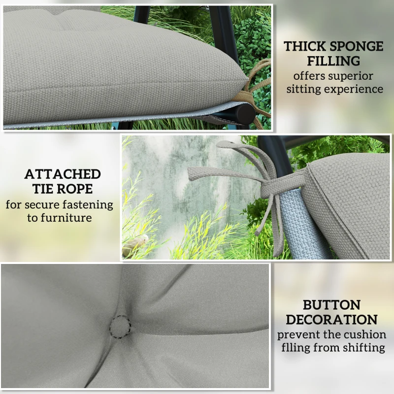 Best Set of Two Outdoor Seat Cushions - Light Grey - Image 6