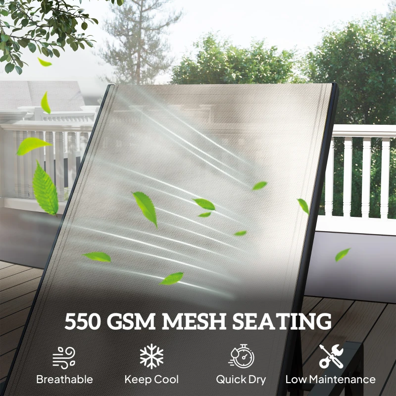 Best Folding Sun Lounger, 5-Position Adjustable Garden Chaise Lounge Sunbed, Steel Frame Reclining Chair for Beach, Porch, Patio, Camping, Khaki - Image 5