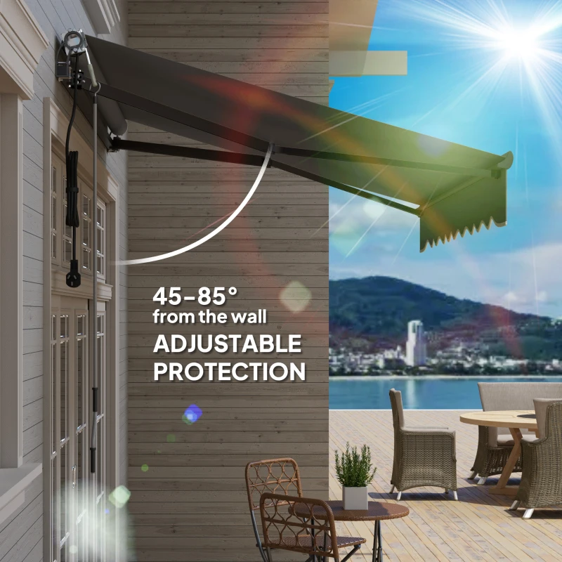 Best 2.5 x 2m Electric Awning with Remote Controller, Aluminium Frame DIY Retractable Awning, UV30+ Sun Shade Canopy for Garden Patio Deck Door Window, Dark Grey - Image 6