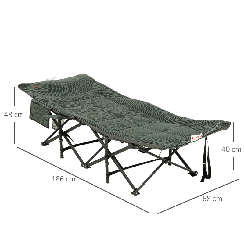 Best Foldable Sun Lounger, Padded Patio Camping Bed with Carry Bag, Magazine Bag and Cup Holder for Outdoor, Garden, Porch, Grey - Image 3