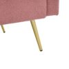 Convertible Sofa Bed with Adjustable Backrest, Gold Legs, Side Pockets, Sherpa Fabric Sleeper Sofa for Bedroom, 176L x 64W x 75H cm, Pink - Image 11