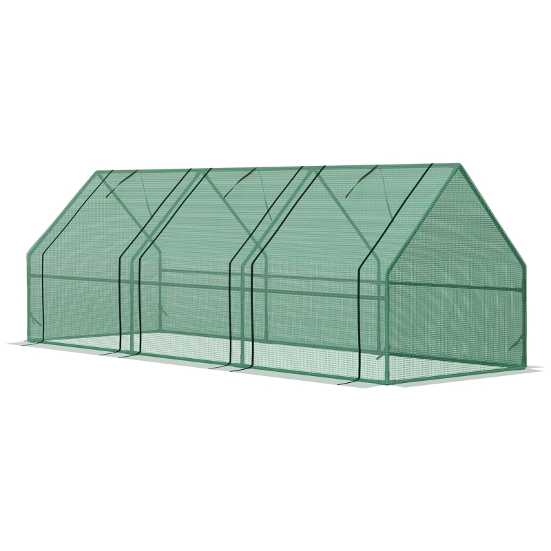 Best Mini Small Greenhouse with Steel Frame & PE Cover & Zipped Window Poly tunnel Steeple for Plants Vegetables, 270 x 90 x 90 cm, Green - Image 11