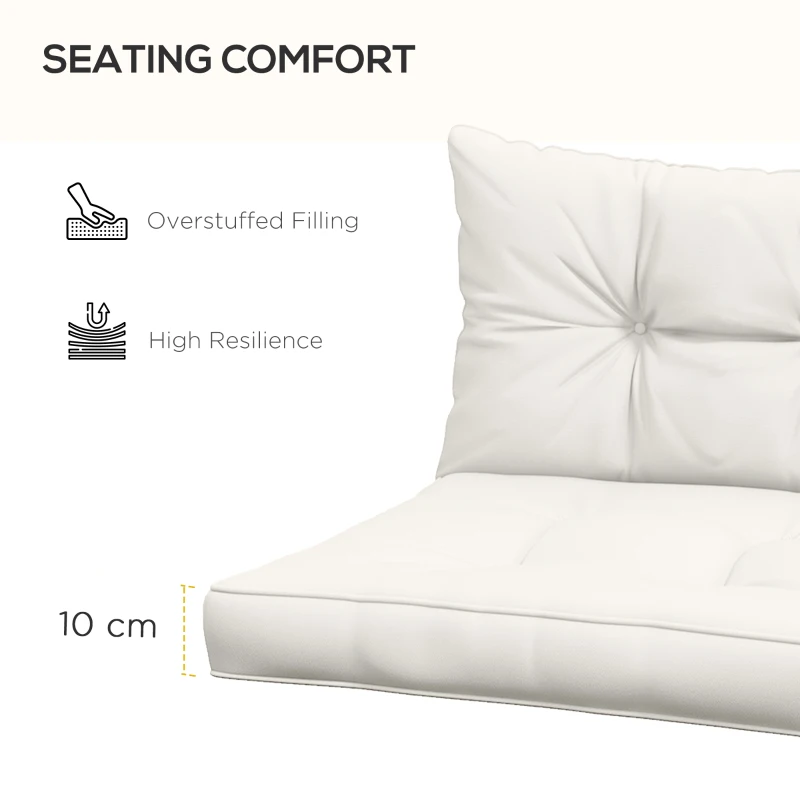 Best 2-Piece Seat Cushions Back Pillows Replacement, Patio Chair Cushions Set for Indoor Outdoor, White - Image 5