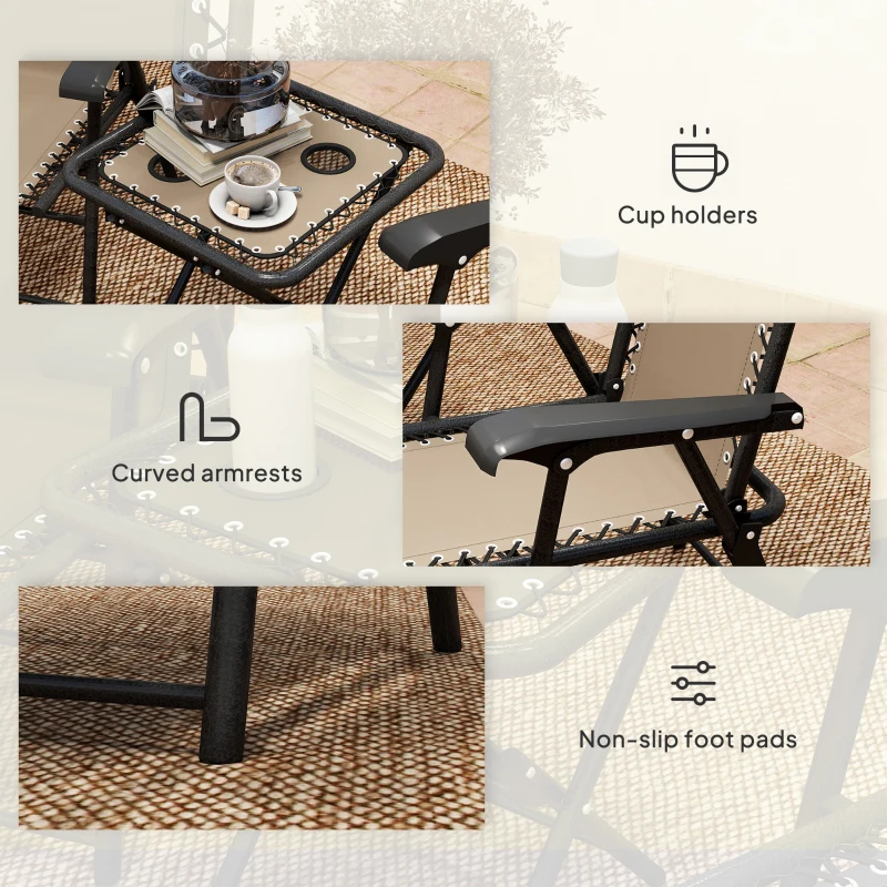 Best Three-Piece Garden Table and Chair Set - Khaki - Image 7