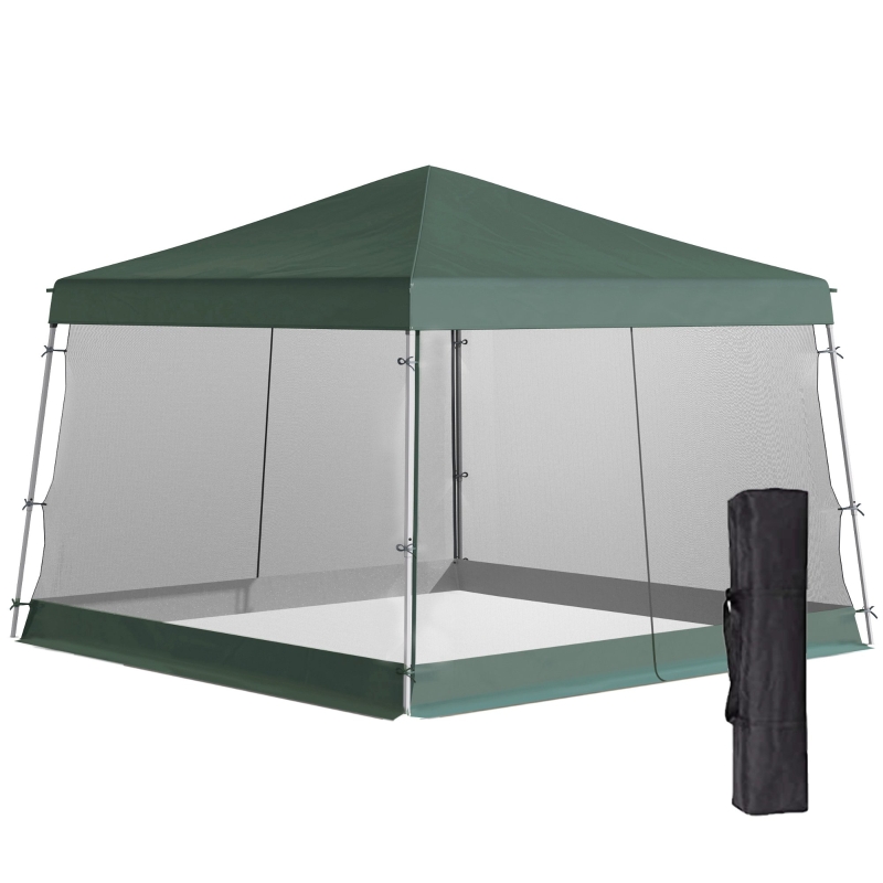 Best Outdoor Garden Pop-up Gazebo Canopy Tent Sun Shade Event Shelter Folding with Adjustable Height, Mesh Screen Side Walls 3.5 M × 3.5 M Base / 3 M × 3 M Top, Green - Image 11