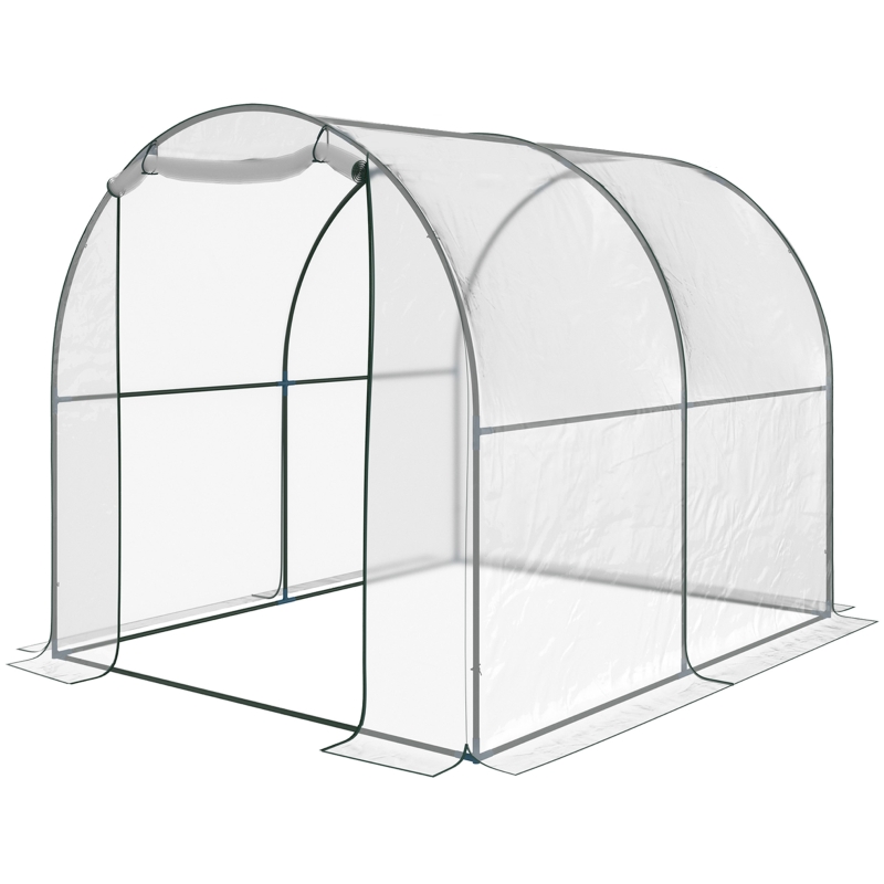Best Walk-in Polytunnel Greenhouse with Roll-up Door Transparent Tunnel Greenhouse with Steel Frame and PVC Cover, 2.5 x 2m - Image 11