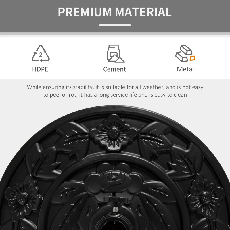 Best 9kg Cement Concrete Half Round Parasol Base Umbrella Stand Garden Outdoor Accessories - Adjustable Coupler Suitable Umbrella Rod: Φ3.5cm, Φ3.8cm, Φ4.8cm - Image 7