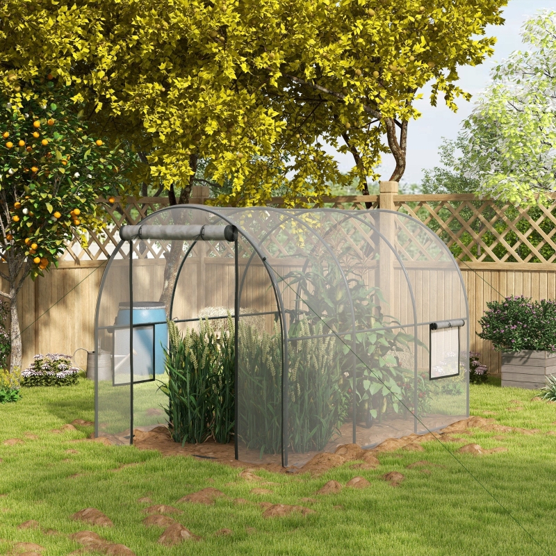 Best Polytunnel Greenhouse Walk-in Grow House with Plasric Cover, Door, Mesh Window and Steel Frame, 3 x 2 x 2m, Clear - Image 10