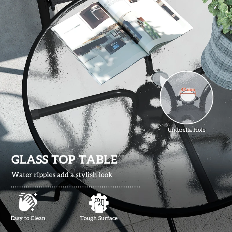 Best Five-Piece Steel Patio Set, with Glass-Top Table - Dark Grey - Image 6