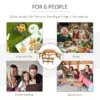 Best 6 Seater Wooden Picnic Table and Garden Benches Set, Round Garden Dining Set with 3 Benches and Umbrella Hole Outdoor Garden Park, Brownish Red - Image 7