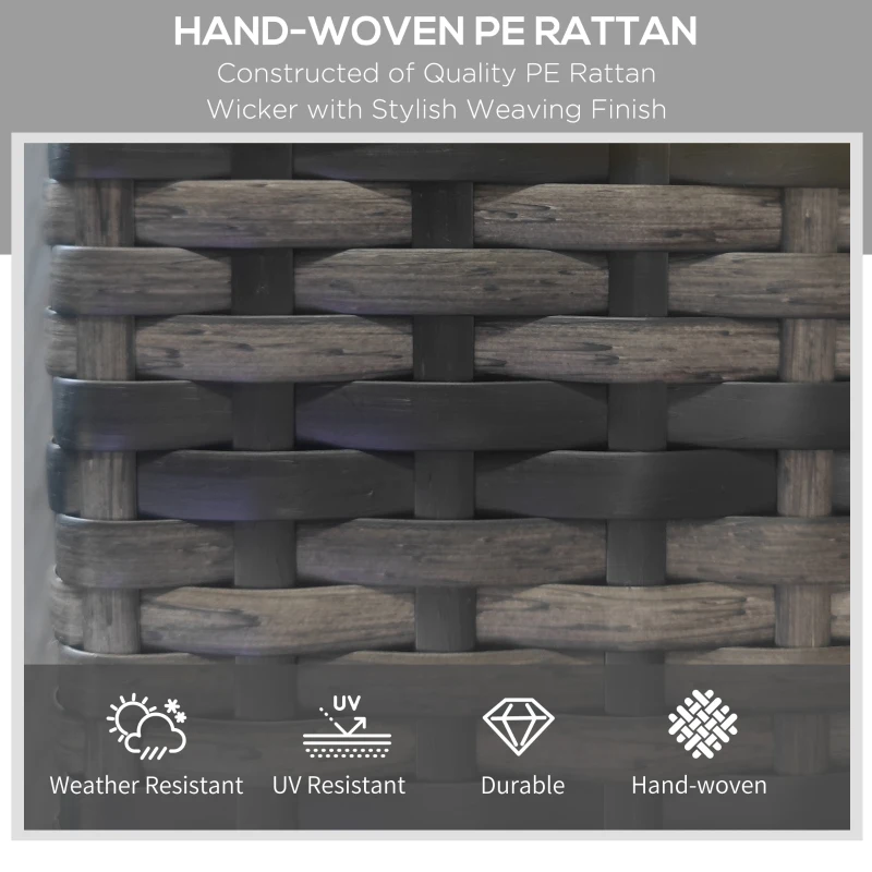 Best Outdoor PE Rattan Sun Lounger Set of 2, Wicker Chaise Recliner Garden Chair with 5-Level Adjustable Backrest and 2 Wheels, Grey - Image 7