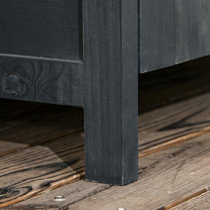 Best Garden Shed 4-Tier Wooden Garden Outdoor Shed 3 Shelves Utility Gardener Cabinet Lockable 2 Doors - Grey - Image 9