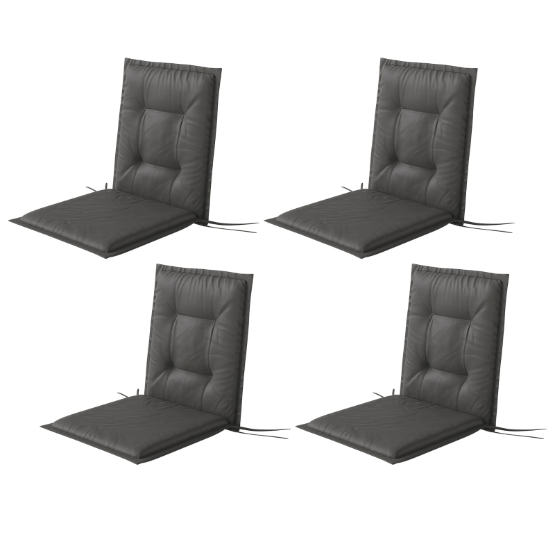 Best Set of Four Padded Garden Seat Cushions - Charcoal Grey - Image 11
