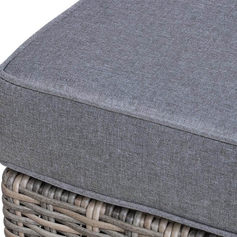 Best 5 Piece Rattan Garden Furniture Set w/ 10cm Thick Cushions, Aluminium Frame Wicker Outdoor Balcony Sofa Set with Corner Armchairs, Ottomans, and Glass Top Table, Mixed Brown - Image 10