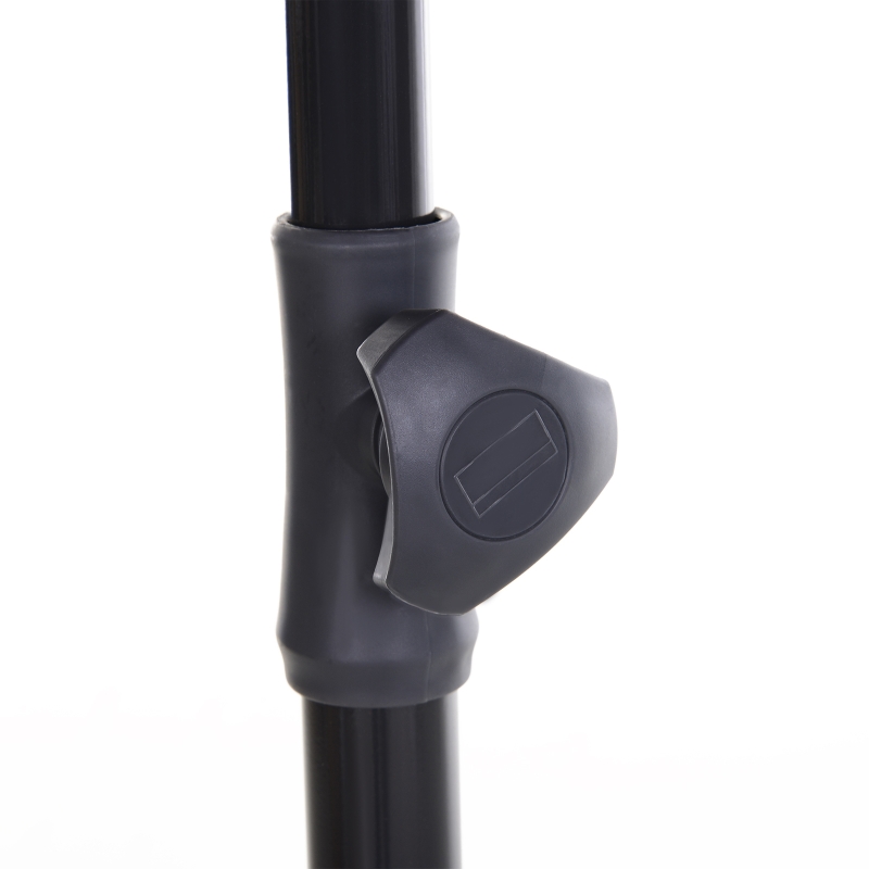 Best Garden Parasol Umbrella, Outdoor Market Table Umbrella with Ruffles & Aluminium Pole, Rectangular Tilting Parasol Sun Shade Canopy, 2 x 1.3m, Grey - Image 10