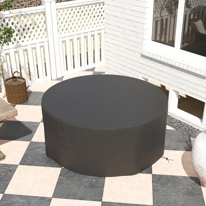 Best Garden Patio Large Furniture Set Round Cover 600D Oxford Waterproof, Ф193 x 80H cm, Black - Image 8