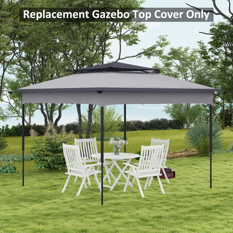 Best Pop up Gazebo Cover, 2-Tier Gazebo Roof Replacement for 3.25m x 3.25m Frame, 30+ UV Protection, Grey - Image 10