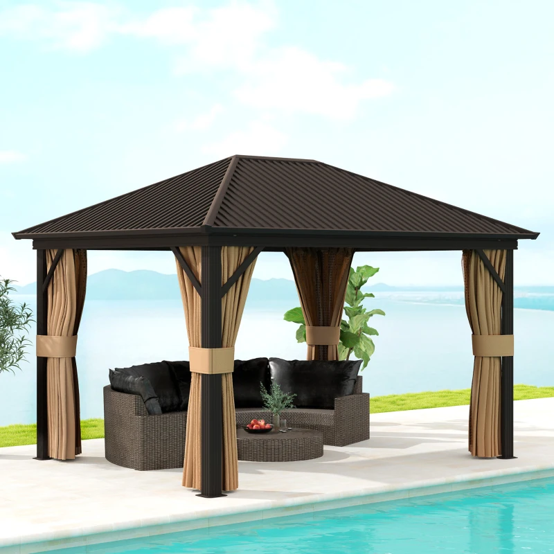 Best 3.6 x 3(m) Aluminium Frame Hardtop Gazebo, with Accessories - Image 2