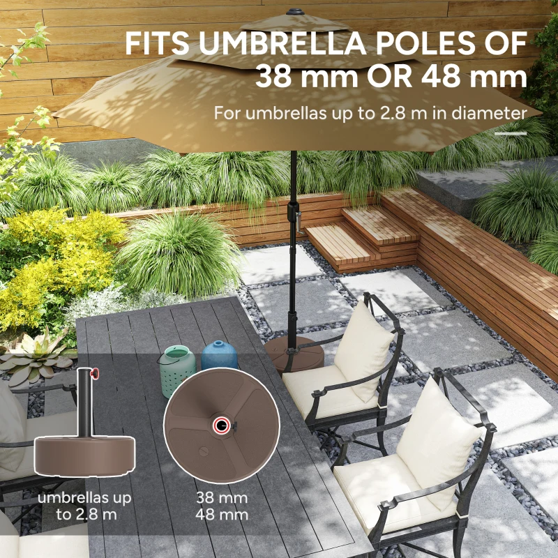 Best Round Garden Parasol Base, Garden Umbrella Stand Heavy Duty Parasol Base, Filled Up to 20kg with Stand or 18kg with Water for 38, 48 mm Poles, Black - Image 5