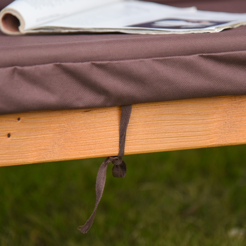 Best 3 Seater Garden Swing Seat Outdoor Swing Chair with Adjustable Canopy, Wooden Hammock Bench with Padded Cushions for Patio Yard, Brown - Image 9