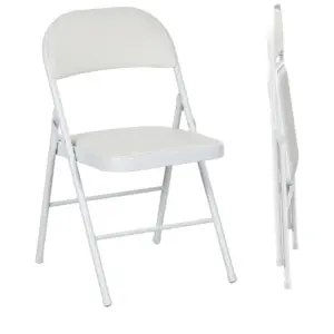 Best Set of Two Cushioned Steel Folding Chairs - White