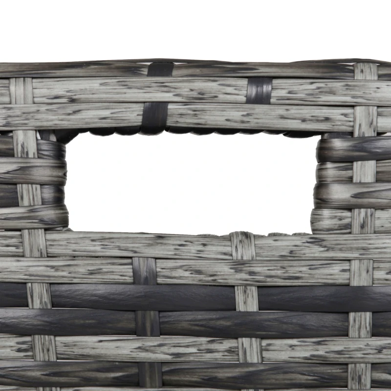 Best 10 Seater Rattan Cube Garden Furniture Set with Parasol Hole, Rattan Dining Set with Cushions, Outdoor Dining Table and Chairs with Rectangular Glass Top Table for Patio, Mixed Grey - Image 8