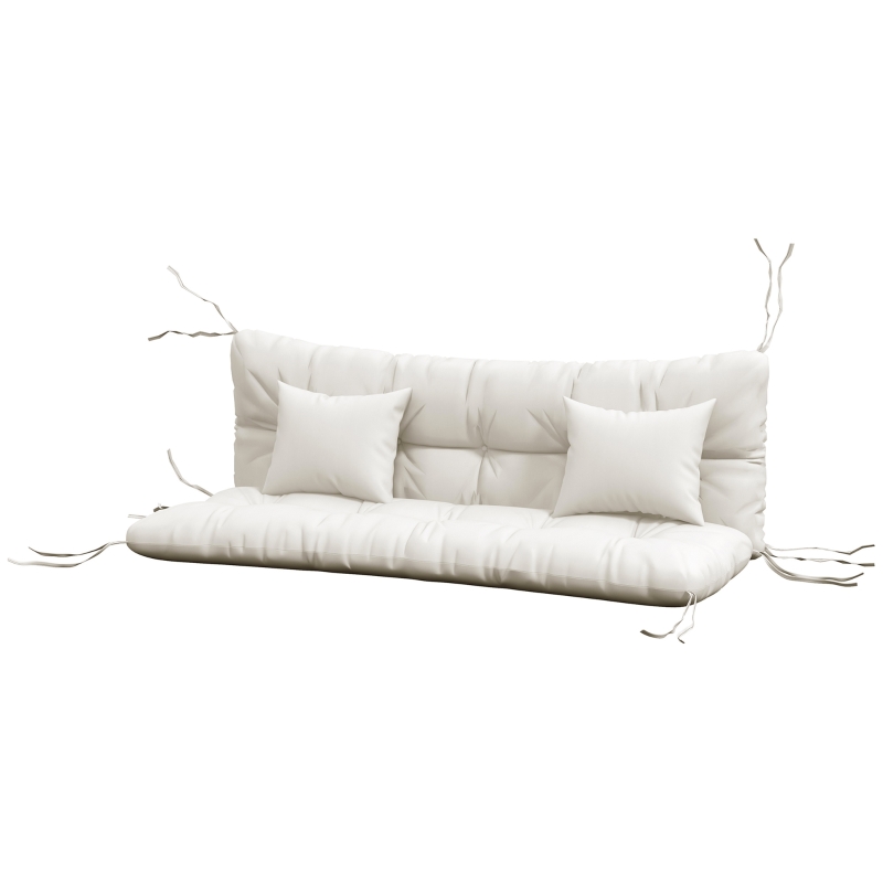Best Back and Seat Cushion Replacement with 2 Pillows, Patio Chair Cushions Set with Ties, White - Image 11