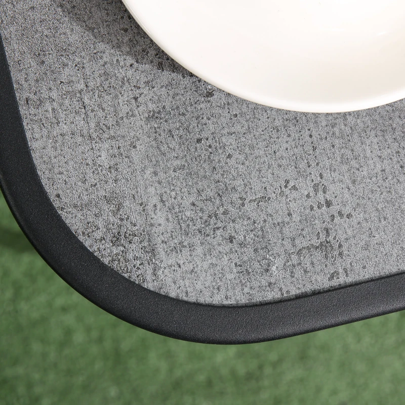 Best 3 Pieces Outdoor Bistro Set, Patio Stackable Armchairs with Breathable Mesh Fabric and SPC Board Coffee Table, Brown - Image 8