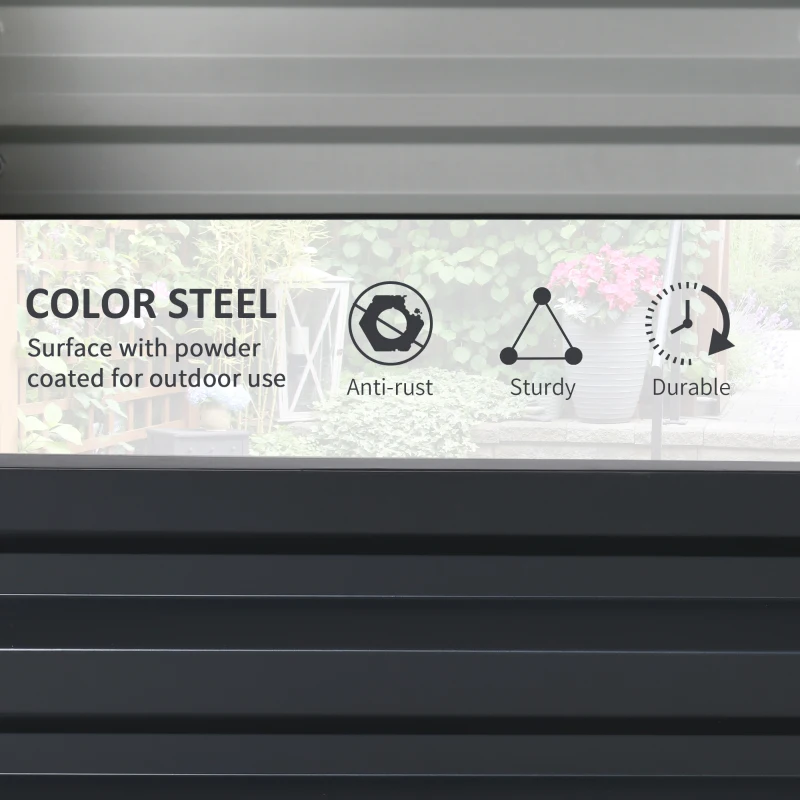 Best Set of Two 60 x 60cm Steel Planter Boxes - Grey - Image 5