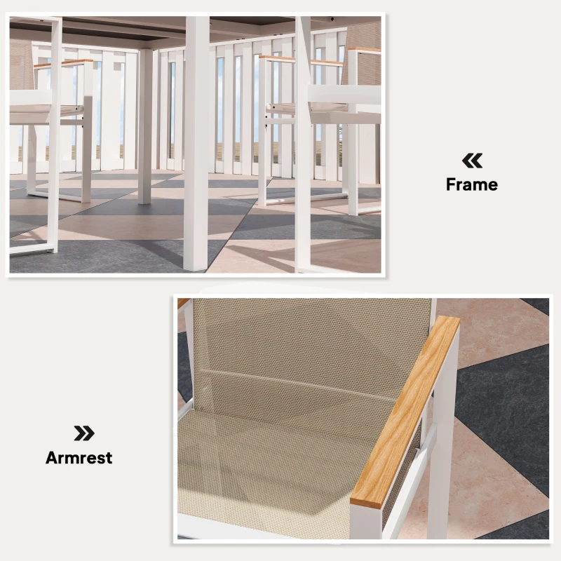 Best 5 Piece Garden Furniture Set with 4 Armchairs and Tempered Glass Table Top, for Deck, Balcony - Image 7