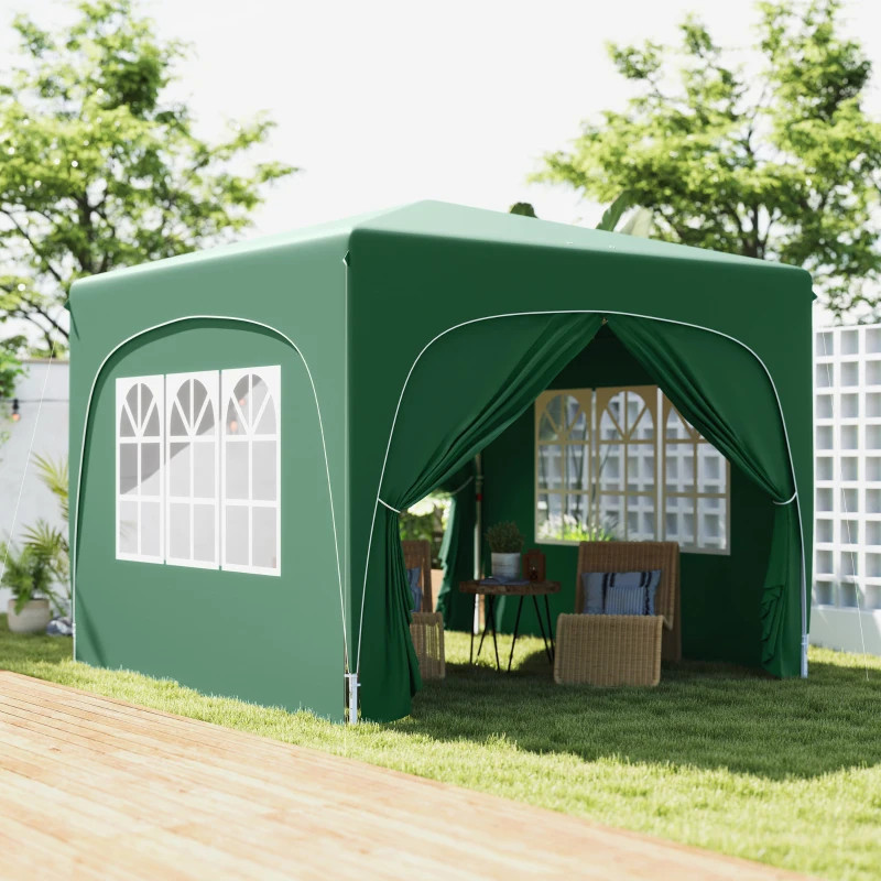 Best 3 x 3m Pop-Up Gazebo Shelter, with Accessories - Dark Green - Image 2