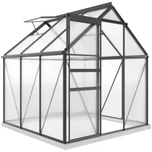 Best 190 x 190cm Walk-In Polycarbonate Greenhouse - Grey