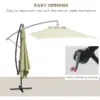 Best 3m Square Canopy Cantilever Parasol, with Cross Base - Beige - Image 4