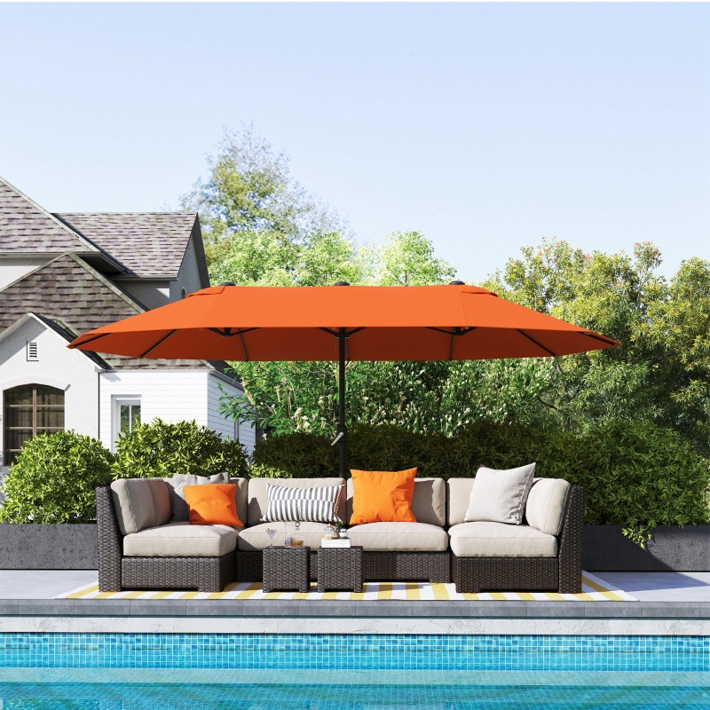 Best 4.6m Double-Sided Garden Parasol - Orange - Image 9