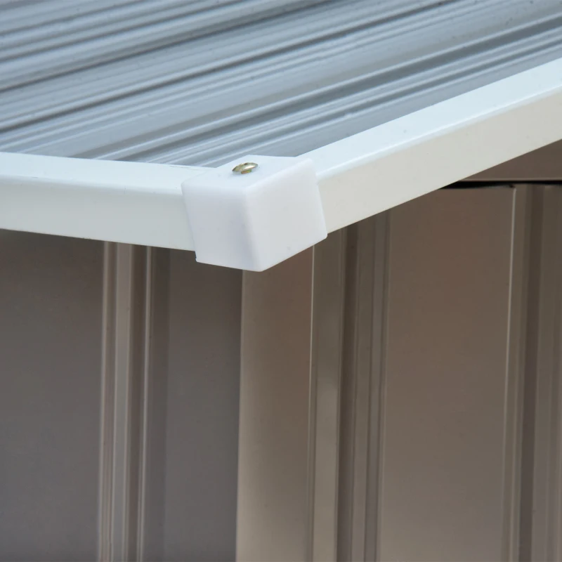 Best 7ft x 4ft Lockable Garden Metal Storage Shed Storage Roofed Tool Metal Shed w/ Air Vents Steel Grey - Image 8