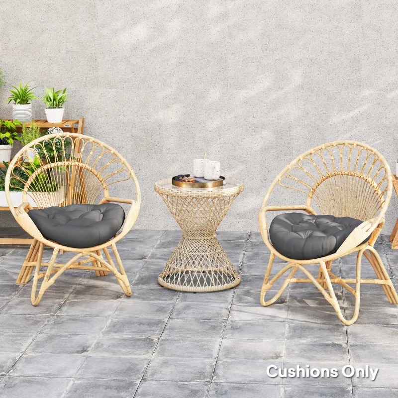 Best Set of Two Φ60cm Outdoor Cushions - Dark Grey - Image 8