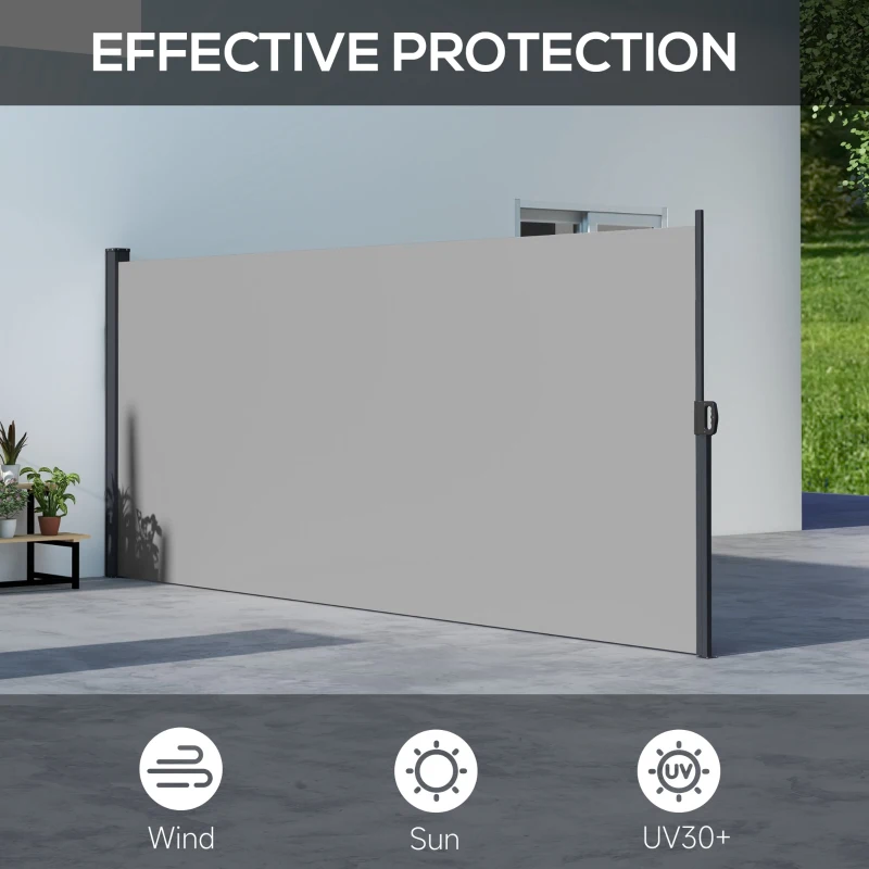 Best 400 x x 160cm Retractable Side Awning - Light Grey - Image 4